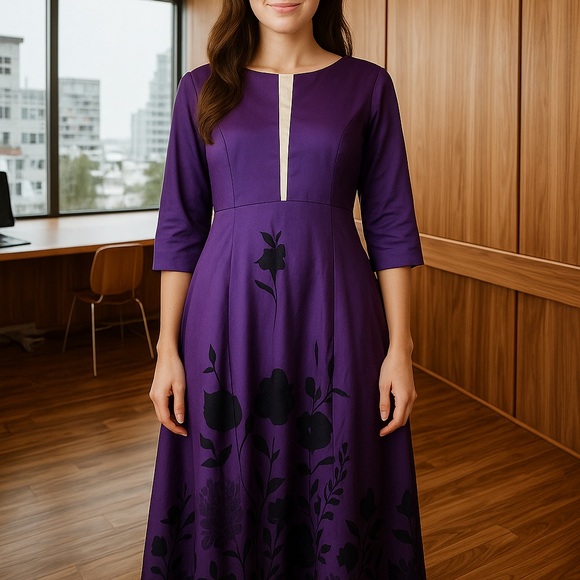 STYLEWE Dresses & Skirts - NWT STYLEWE Purple Dress with Cream Accent